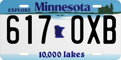 MN license plate 617OXB