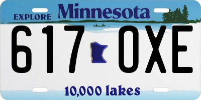 MN license plate 617OXE