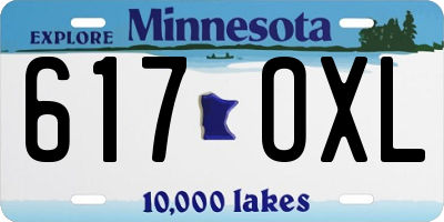 MN license plate 617OXL