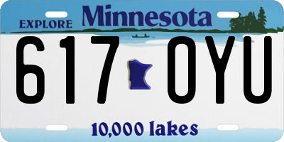 MN license plate 617OYU