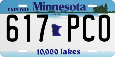 MN license plate 617PCO