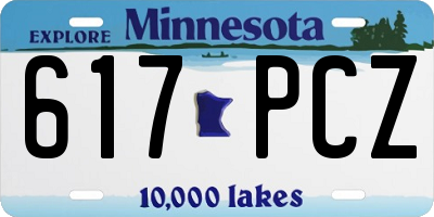 MN license plate 617PCZ