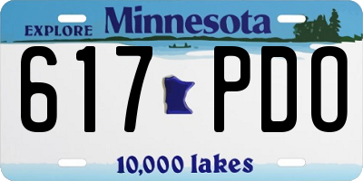 MN license plate 617PDO