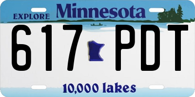 MN license plate 617PDT