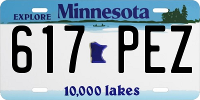 MN license plate 617PEZ