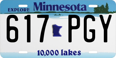 MN license plate 617PGY