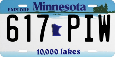 MN license plate 617PIW