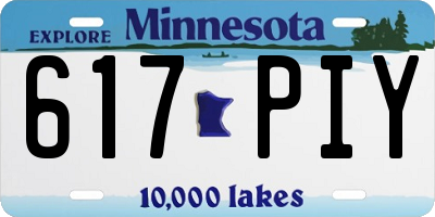 MN license plate 617PIY