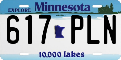 MN license plate 617PLN