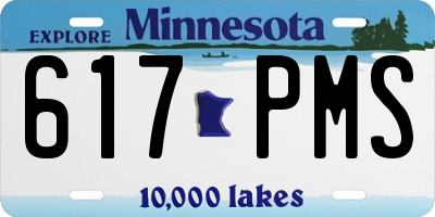 MN license plate 617PMS