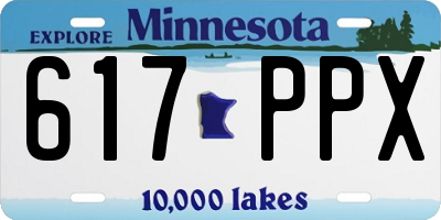 MN license plate 617PPX