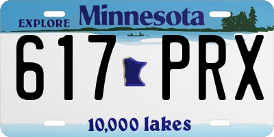 MN license plate 617PRX