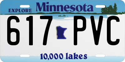 MN license plate 617PVC