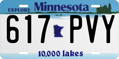 MN license plate 617PVY