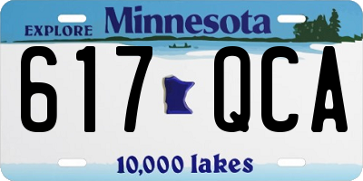 MN license plate 617QCA