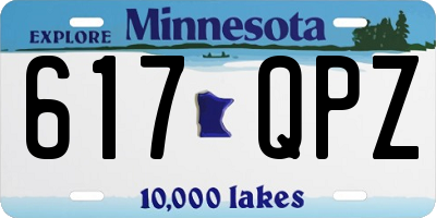 MN license plate 617QPZ