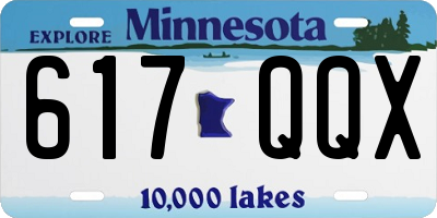MN license plate 617QQX