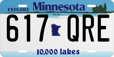 MN license plate 617QRE