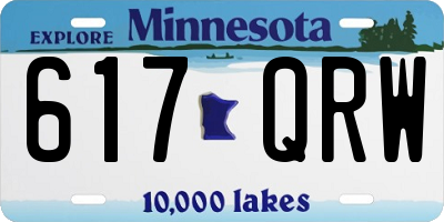 MN license plate 617QRW
