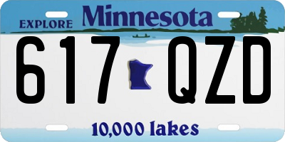 MN license plate 617QZD