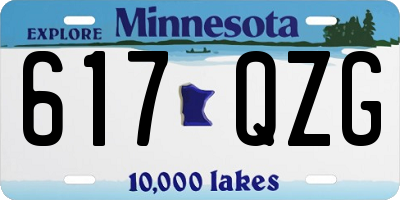 MN license plate 617QZG
