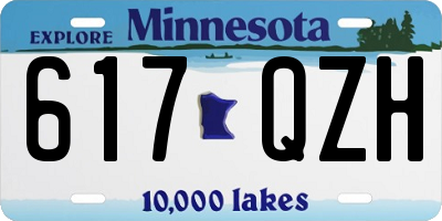 MN license plate 617QZH