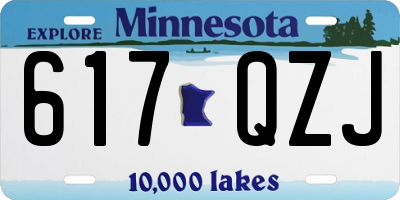 MN license plate 617QZJ