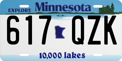 MN license plate 617QZK