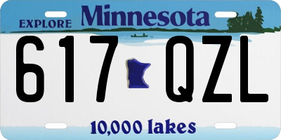 MN license plate 617QZL
