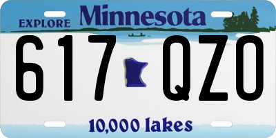 MN license plate 617QZO