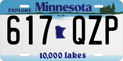 MN license plate 617QZP
