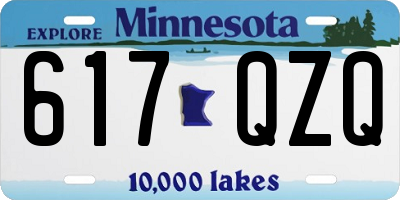 MN license plate 617QZQ