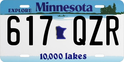 MN license plate 617QZR