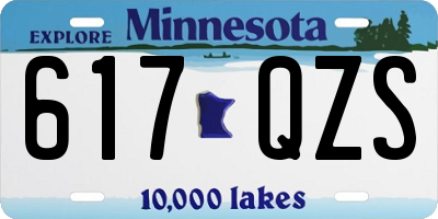 MN license plate 617QZS