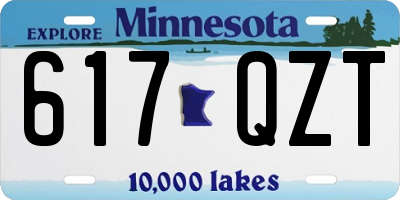 MN license plate 617QZT
