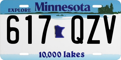 MN license plate 617QZV