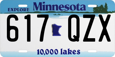 MN license plate 617QZX