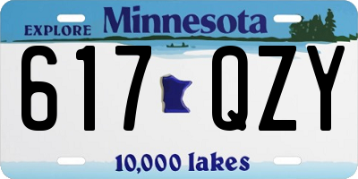 MN license plate 617QZY