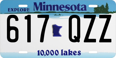 MN license plate 617QZZ