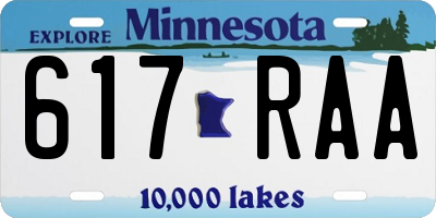 MN license plate 617RAA