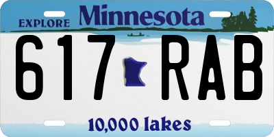 MN license plate 617RAB