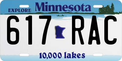 MN license plate 617RAC
