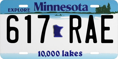MN license plate 617RAE