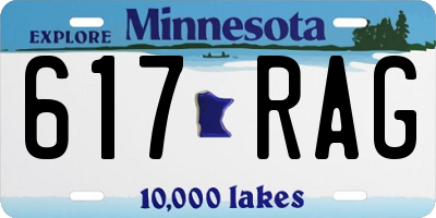 MN license plate 617RAG