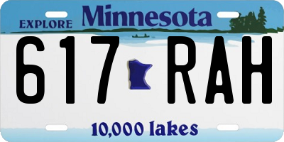 MN license plate 617RAH