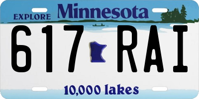 MN license plate 617RAI