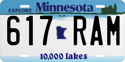 MN license plate 617RAM