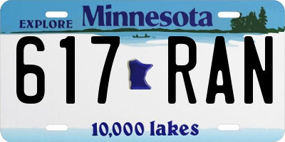 MN license plate 617RAN
