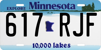 MN license plate 617RJF