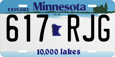 MN license plate 617RJG